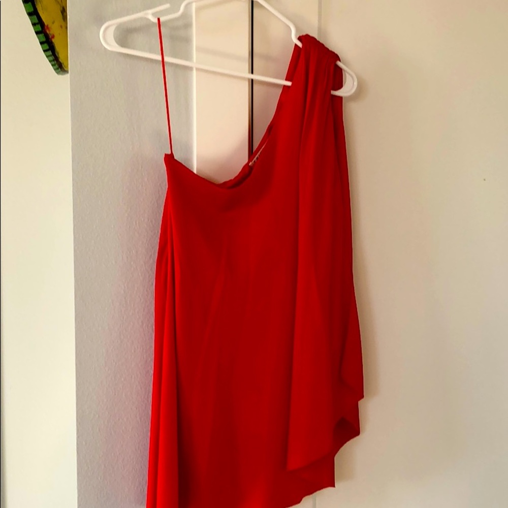 One-shoulder Red Trina blouse